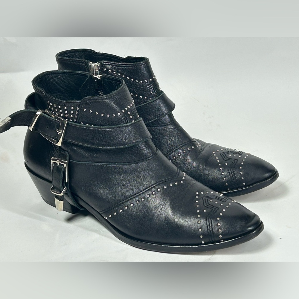 Anine Bing BIANCA Black Studded Ankle Booties